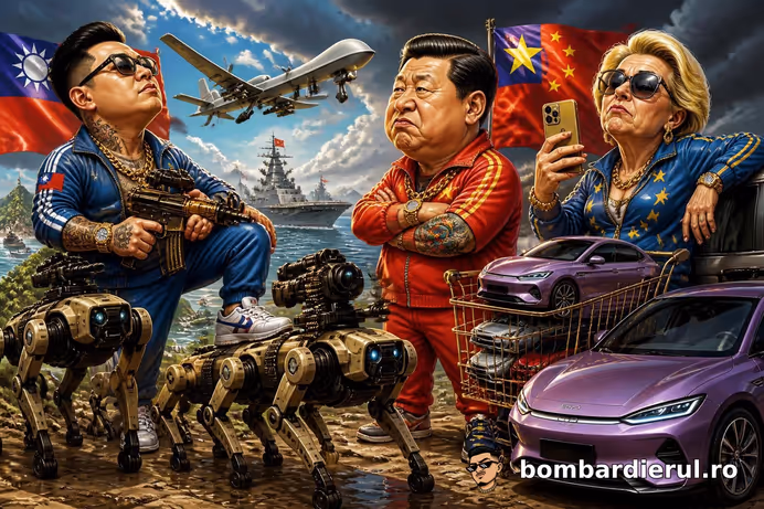 CÂINI-ROBOȚI CU MITRALIERĂ! Taiwanul se înarmează de zor: China se înfurie, iar UE cumpără mașini chinezești