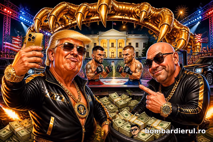 TRUMP, BOSS LA UFC ÎN GRĂDINA CASEI ALBE! Ghiară de 28 de metri peste octogon, 60 de milioane de dolari pe masă!