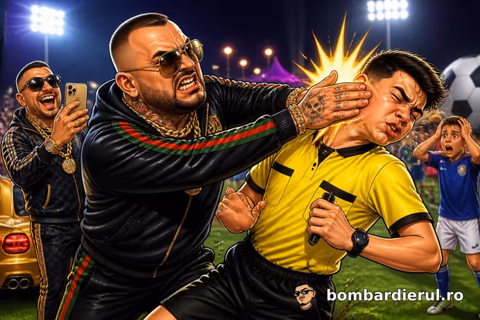PĂRINTELE ANULUI LA CLUJ! Și-a pălmuit copilul... nu, arbitrul! Bărbatul a intrat pe teren și a făcut VAR cu palma!