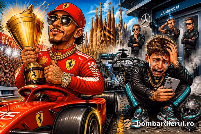 HAMILTON, REGE LA BARCELONA! Ferrari câștigă după un an, Antonelli plânge la boxe după abandon CRUEL!