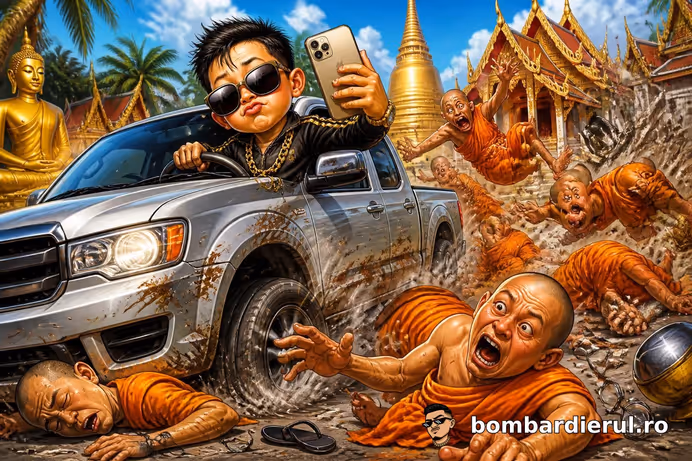 ȘOC! Băiat de 11 ani fură camioneta și face prăpăd în Thailanda: 9 călugări morți!